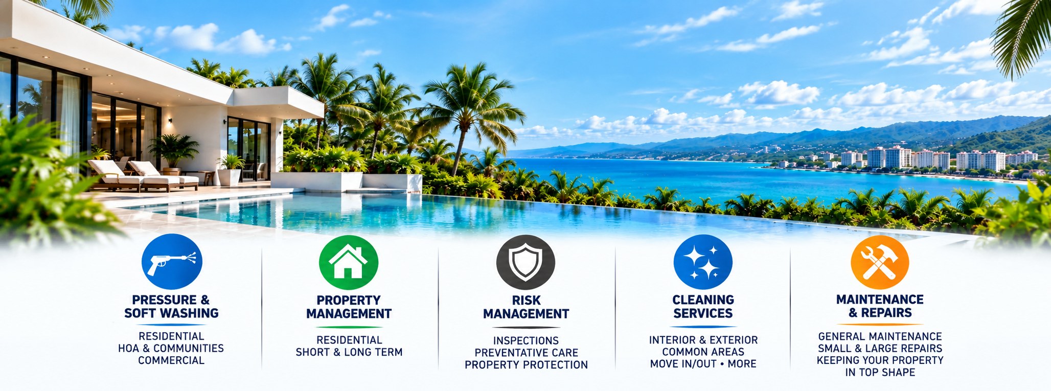 FS Property PR services: Pressure & Soft Washing, Property Management, Risk Management, Cleaning Services, Maintenance & Repairs